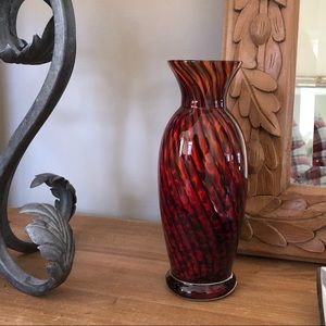Blown Glass Striped Swirl Bud Vase